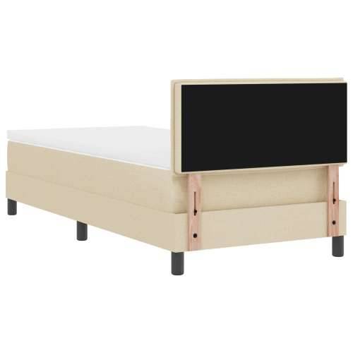 Krevet s kutijom opruge s madracem krem 100x200 cm tkanina Cijena