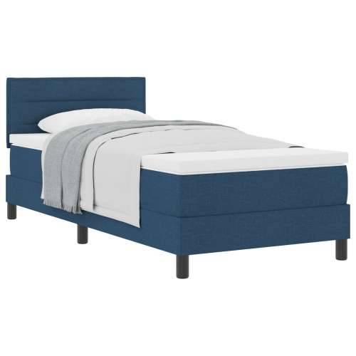 Box Spring krevet s dušekom Tamnoplavi 100x200 cm Tkanina Cijena