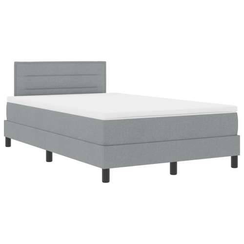 Box Spring Krevet s Madracem Svjetlosiva 120x190 cm Tkanina Cijena