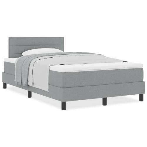 Box Spring Krevet s Madracem Svjetlosiva 120x190 cm Tkanina Cijena
