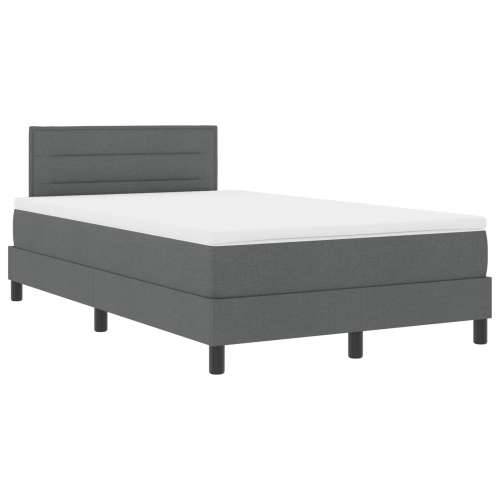 Krevet s podnicom i madracem Tamno siva 120x190 cm Tkanina Cijena