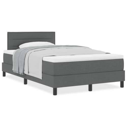 Krevet s podnicom i madracem Tamno siva 120x190 cm Tkanina Cijena