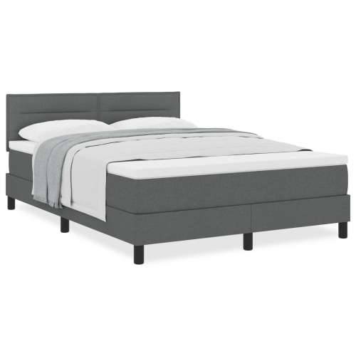 Box Spring Krevet s Madracem Tamno Siva 140x190 cm Tkanina Cijena