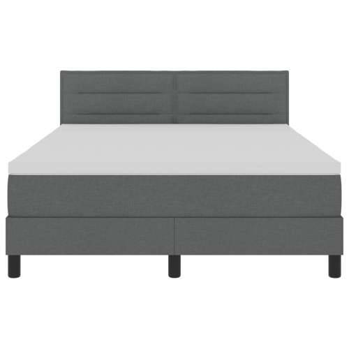 Box Spring Krevet s Madracem Tamno Siva 140x190 cm Tkanina Cijena