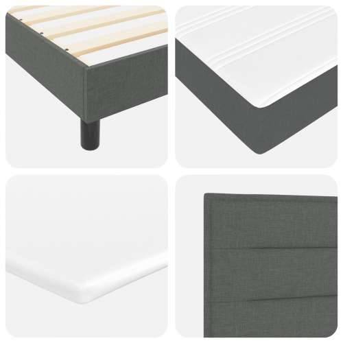 Box Spring Krevet s Madracem Tamno Siva 140x190 cm Tkanina Cijena