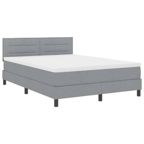 Box Spring Krevet s madracem Svijetlo siva 160x200 cm Tkanina Cijena