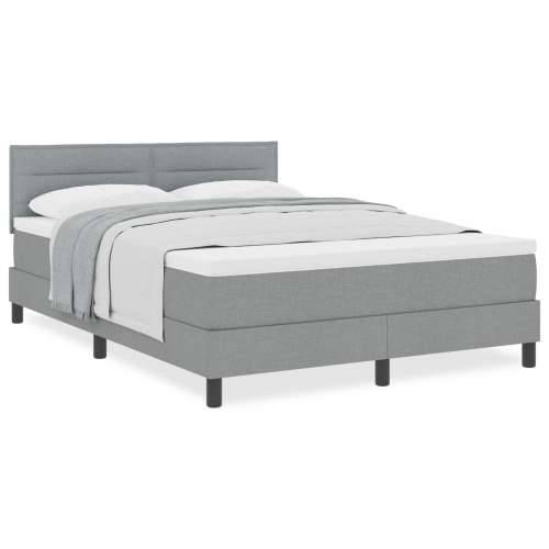 Box Spring Krevet s madracem Svijetlo siva 160x200 cm Tkanina Cijena