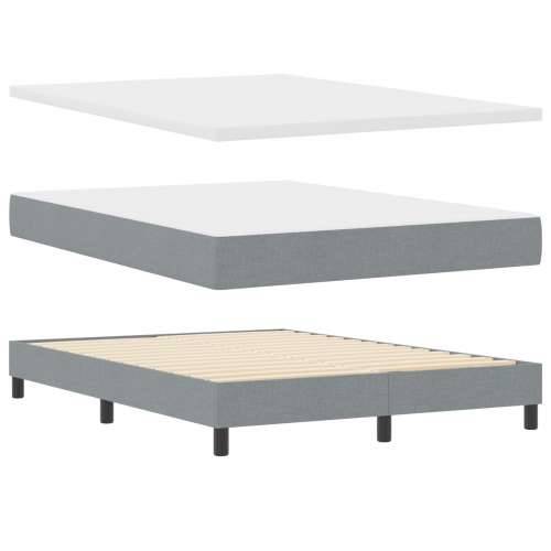 Box Spring Krevet s madracem Svijetlo siva 160x200 cm Tkanina Cijena