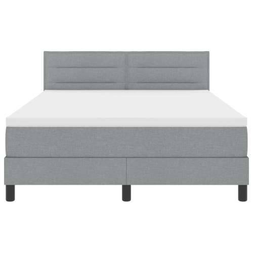 Box Spring Krevet s madracem Svijetlo siva 160x200 cm Tkanina Cijena