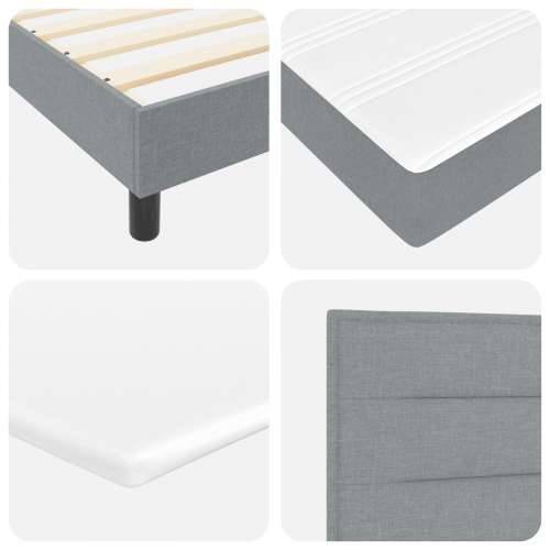 Box Spring Krevet s madracem Svijetlo siva 160x200 cm Tkanina Cijena