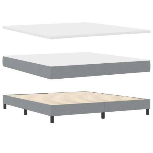 Box Spring Krevet s Madracem Svijetlo Siva 180x200 cm Tkanina Cijena