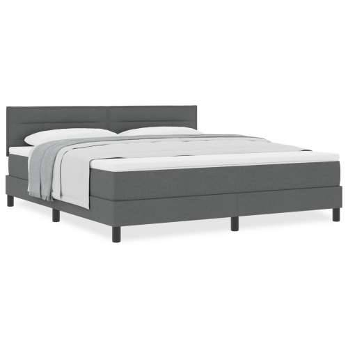 Box Spring Krevet s Madracem Tamnosiva 180x200 cm Tkanina Cijena