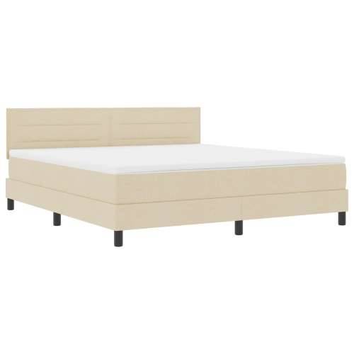 Krevet na opruge s madracem krem 180x200 cm tkanina Cijena