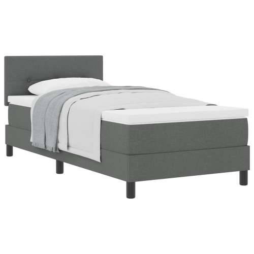 Box Spring Krevet s Dušekom Tamno Sivi 90x200 cm Tkanina Cijena
