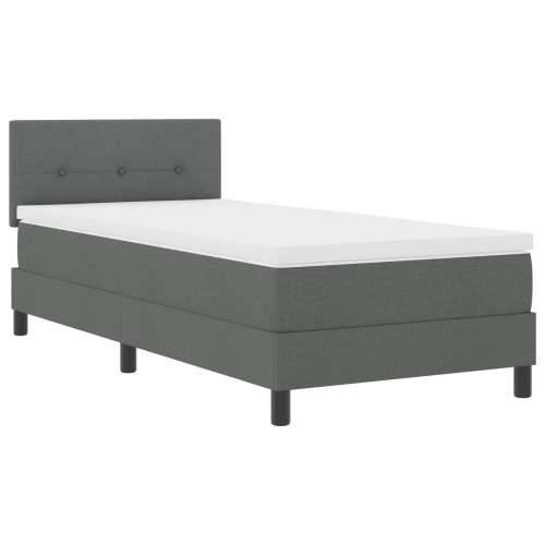 Box Spring Krevet s Dušekom Tamno Sivi 90x200 cm Tkanina Cijena