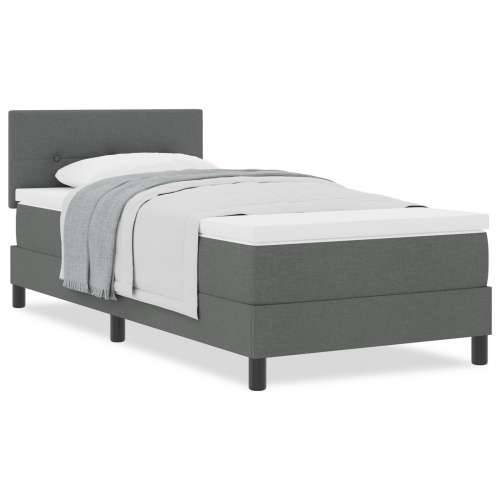 Box Spring Krevet s Dušekom Tamno Sivi 90x200 cm Tkanina Cijena