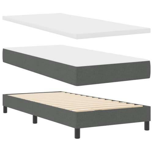 Box Spring Krevet s Dušekom Tamno Sivi 90x200 cm Tkanina Cijena