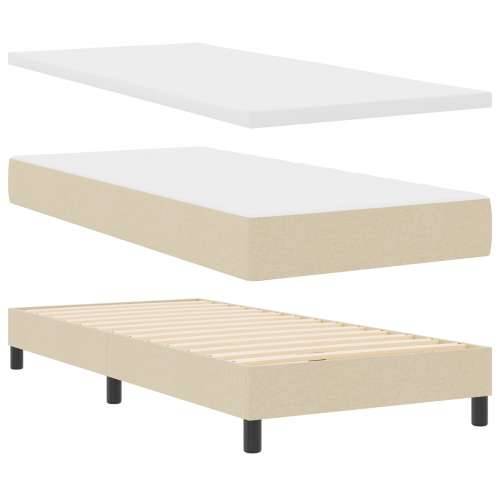 Box Spring Krevet s Madracem Bež 90x200 cm Tkanina Cijena