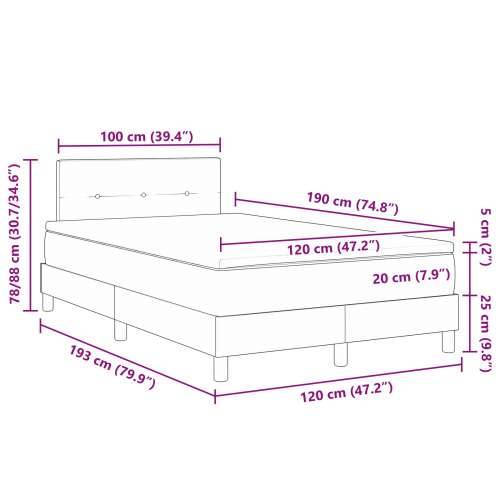 Box Spring krevet s madracem Crni 120x190 cm Tkanina Cijena