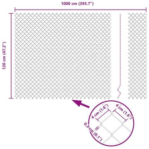 Ograda lanca Siva 1.2x10 m Čelik Cijena
