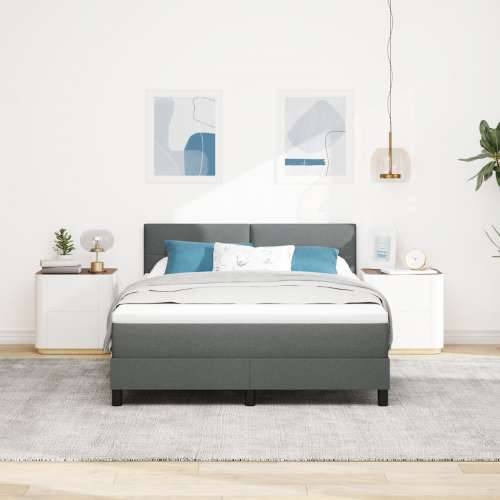 Krevet s box springom s madracem tamno sivi 140x190 cm tkanina Cijena