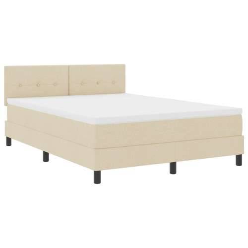 Krevet s podiznom platformom s madracem krem 160x200 cm tkanina Cijena