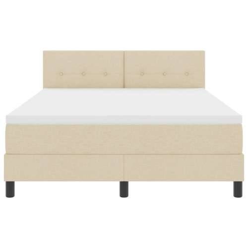 Krevet s podiznom platformom s madracem krem 160x200 cm tkanina Cijena