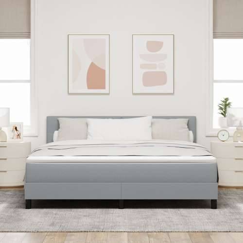 Krevet na opruge s madracem Svijetlosiva 180x200 cm Tkanina Cijena