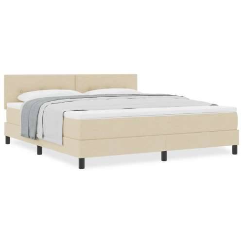 Box Spring Krevet s Madracem Krem 180x200 cm Tkanina Cijena