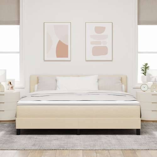 Box Spring Krevet s Madracem Krem 180x200 cm Tkanina Cijena