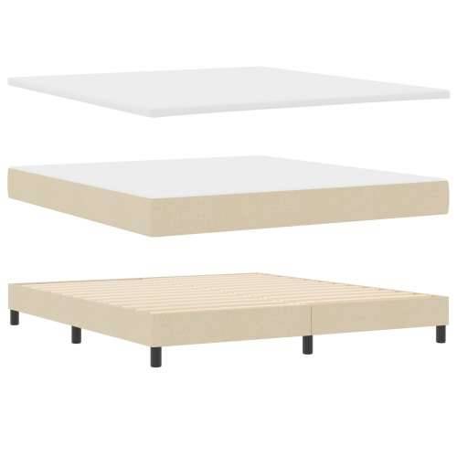 Box Spring Krevet s Madracem Krem 180x200 cm Tkanina Cijena