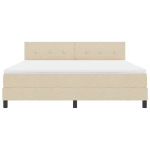 Box Spring Krevet s Madracem Krem 180x200 cm Tkanina Cijena