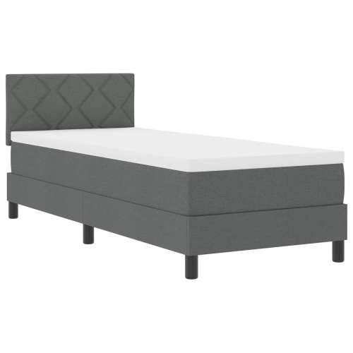Krevet s uzglavljem i madracem Tamno sivi 80x200 cm Tkanina Cijena