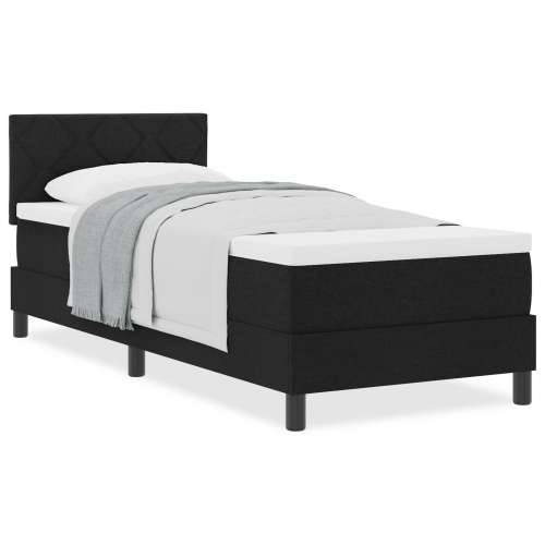 Box Spring krevet s madracem crni 80x200 cm tkanina Cijena