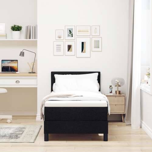 Box Spring krevet s madracem crni 80x200 cm tkanina Cijena