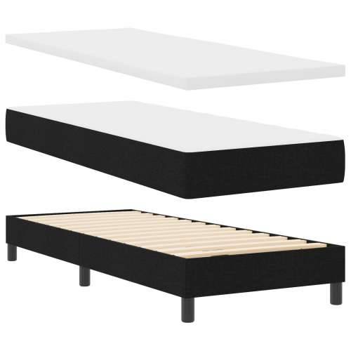 Box Spring krevet s madracem crni 80x200 cm tkanina Cijena