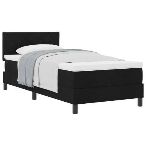 Krevet s uzglavljem i madracem Crna 90x190 cm Tkanina Cijena