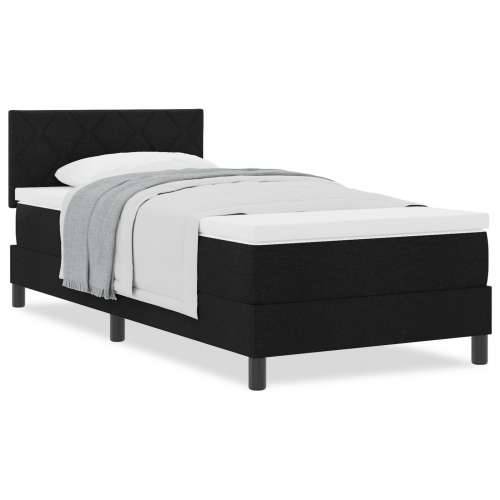 Krevet s uzglavljem i madracem Crna 90x190 cm Tkanina Cijena