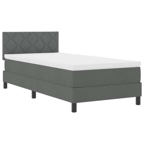 Krevet s kutijom s madracem tamnosive boje 90x200 cm Tkanina Cijena