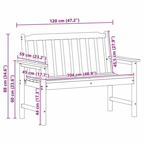 vrtna klupa bijela 120 cm HDPE Cijena