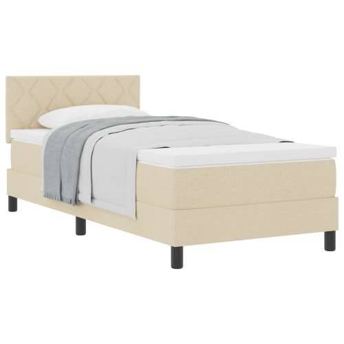 Box Spring Krevet s Madracem Kremasti 90x200 cm Tkanina Cijena