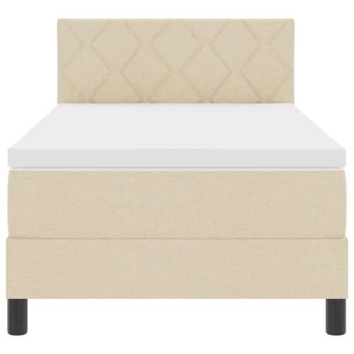 Box Spring Krevet s Madracem Kremasti 90x200 cm Tkanina Cijena