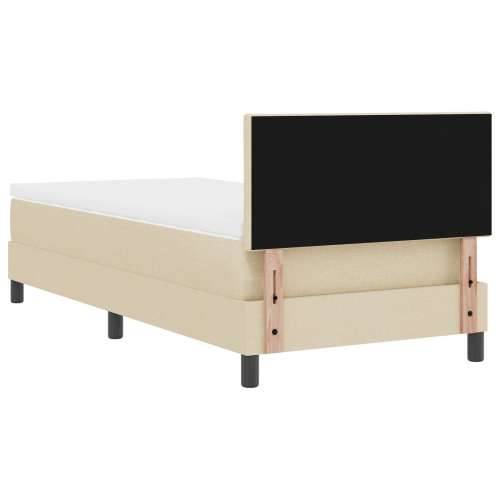 Box Spring Krevet s Madracem Kremasti 90x200 cm Tkanina Cijena
