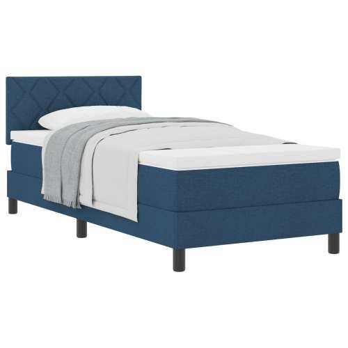 Box Spring krevet s madracem Plavi 100x200 cm Tkanina Cijena