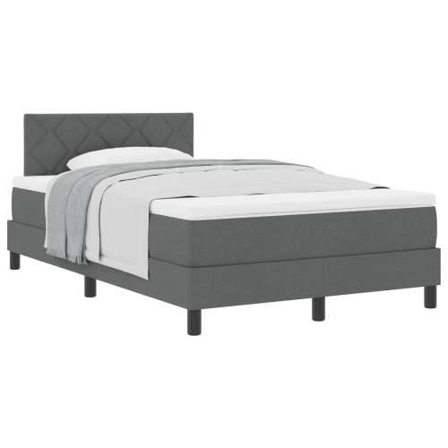 Krevet s podnicom s madracem Tamno siva 120x190 cm Tkanina Cijena