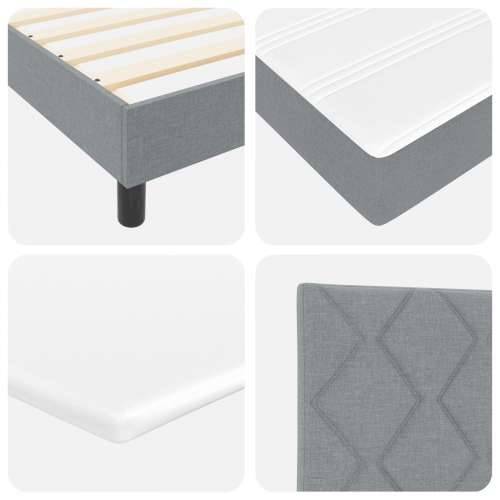 Krevet s box springom s madracem Svijetlosiva 120x200 cm Tkanina Cijena