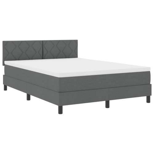 Tapecirani krevet s madracem tamno siva 140x190 cm tkanina Cijena