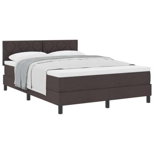 Box Spring Krevet s Madracem Tamnosmeđi 140x190 cm Tkanina Cijena