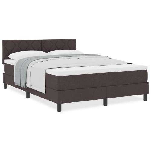 Box Spring Krevet s Madracem Tamnosmeđi 140x190 cm Tkanina Cijena