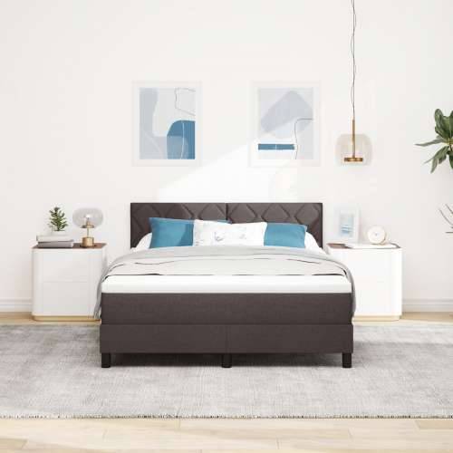 Box Spring Krevet s Madracem Tamnosmeđi 140x190 cm Tkanina Cijena
